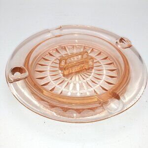 Vintage Pink Windsor Depression Glass Ashtray 5.25" Diam.